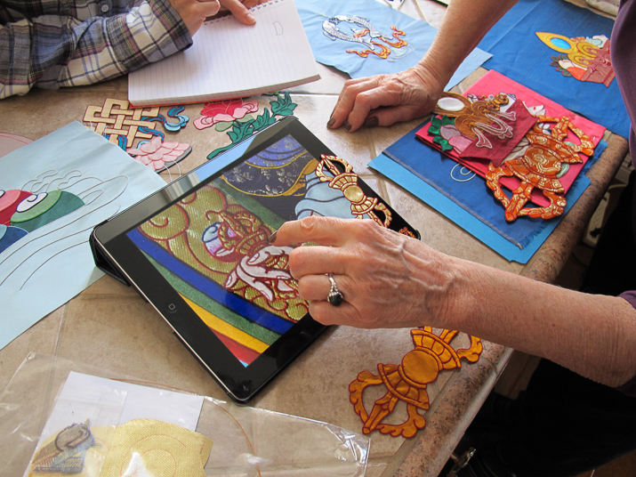 Students learn ancient textile art with the help of modern technology.